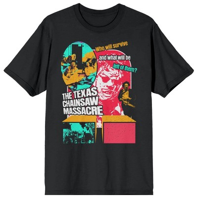 Texas Chainsaw Massacre Who Will Survive Crew Neck Short Sleeve Men's Black T-shirt