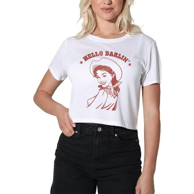 Women's Vintage Cowgirl Hello Darlin' Cropped T-Shirt