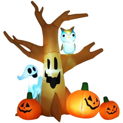 NAYSAYE Party Decoration and Accessories Inflatable Tree with Owl and Pumpkins for Outdoor Halloween, Multicolor, 83"*40"*90"