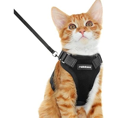 rabbitgoo Vest Harness for Walking Escape-Proof, Reflective Adjustable Cat Winter Apparel for Cold Weather Outdoor, S (Chest: 18" - 20")