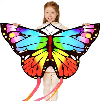 Joyfy Colorful Butterfly Kites – 43.3 In x 15.8 In Giant Beach Kites for Outdoor Games, Beach Fun and Family Activities, Ideal Gift for Kids Age 3+