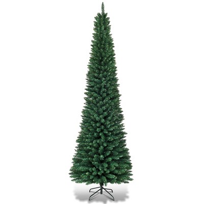 Costway 5'/6'/7'/8' /9' PVC Artificial Pencil Christmas Tree Slim Green