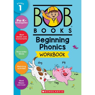 Bob Books - Beginning Phonics Workbook Phonics, Writing Practice, Ages 4 and Up, Kindergarten, First Grade (Stage 1: Starting to Read) - (Paperback)