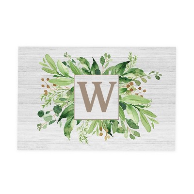 Personalization Mall Spring Greenery Letter Doormat, 20" x 35"