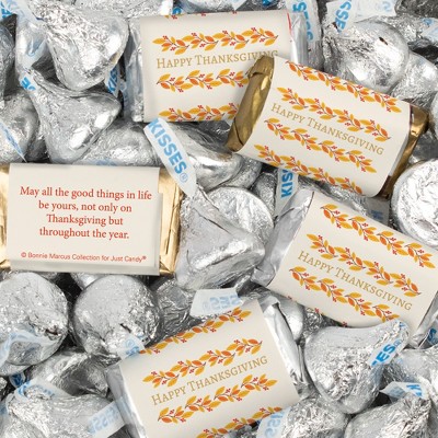 124 Pcs Thanksgiving Candy Party Favors Hershey's Miniatures & Chocolate Kisses - Silver