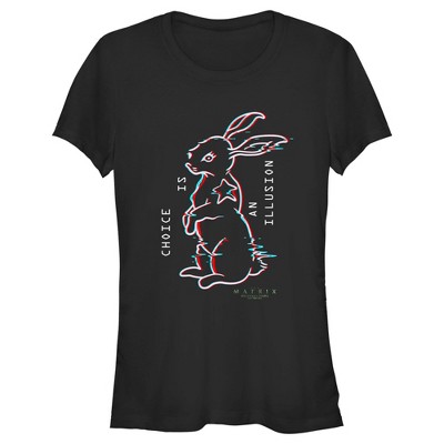 Juniors Womens The Matrix Resurrections Choice is an Illusion T-Shirt