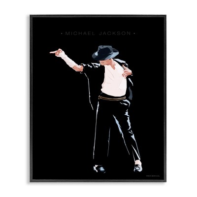 Stupell Industries Michael Jackson Famous People Characters Fashion Design Black Framed Giclee Art