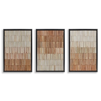 Stupell Industries Tiled Terracotta Walls 3pc Floating Frame Art Set