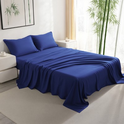 3/4 Pieces Bamboo Viscose Bed Sheet Set, Super Breathable & Cooling Bedding Set - NTBAY