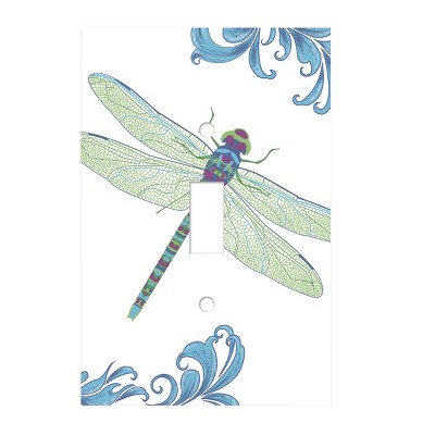 RightSide Designs Blue Dragonfly Single Toggle Switchplate