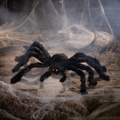 Morris Costumes 3 ft Light-Up Animated Wlaking Fuzzy Spider - Black