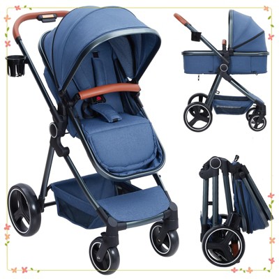 Convertible Baby Stroller, 2 in 1 Foldable Pushchair for Newborn