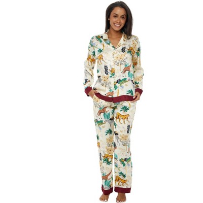 Alexander Del Rossa Women's Lightweight Pajamas with Pockets, Button Down PJ Set