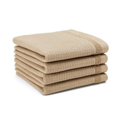 TOWN & COUNTRY BASICS 4-Piece Waffle Woven Terry Stripe Washcloth Set