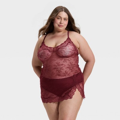 Women's Allover Lace Lingerie Slip Dress - Auden™