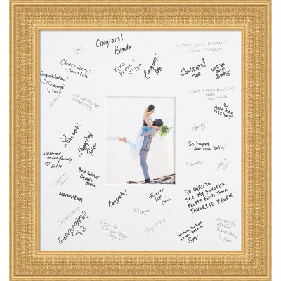 Trellis Signature Mat Picture Frame – Guest Book Alternative for Weddings, Graduations, or Retirement – Autograph Photo Mat for Signature Board