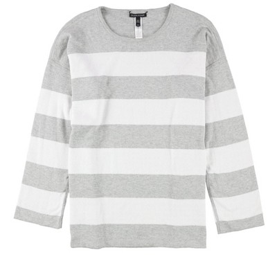 Eileen Fisher Womens Cotton Striped Pullover Sweater