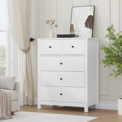 Garvee 5 Drawer Dresser for Bedroom, Modern Tall Dresser Organizer with Storage Drawers, Wooden Chests of Drawers for Bedroom, Entryway, Hallway