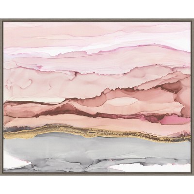 28" x 23" The Vineyard I Blush by Chris Paschke Framed Canvas - Amanti Art: Modern Lithograph Wall Decor