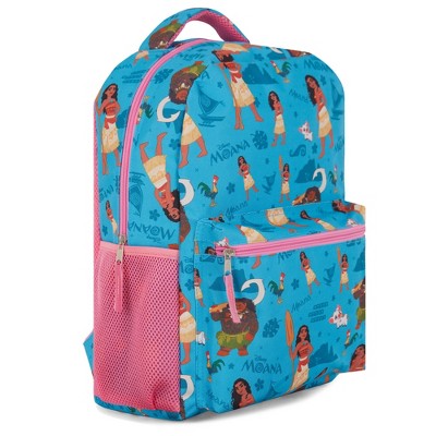 Disney Moana Nylon Bookbag Backpack - Moana & Maui's Oceanic Quest Allover Bag - Backpack for Boys, Girls, Toddlers, Kids, Adults, Blue