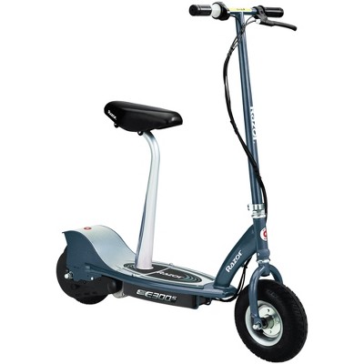 Razor E300S Seated Electric Scooter for Ages 13+, 220 lb Weight Capacity, Matte Grey – 15 Mph, 40-Minute Ride Time, 9” Pneumatic Tires, Removable Seat