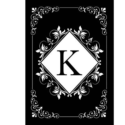 Briarwood Lane Everyday Double Sided Garden Flag 12x18 For Outdoor Black and White Monogram K Garden Flag Flags For Outside
