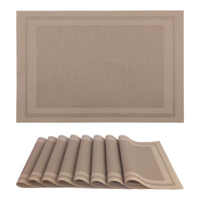 REGALWOVEN Kitchen Dining Table Decor Washable Heat Resistant Wipeable Vinyl Placemats 8 Pcs