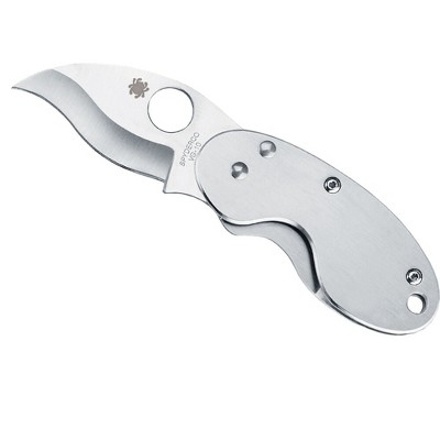Spyderco Cricket Stainless Steel Folding Pocket Knife with 1.88" VG-10 Reverse "S" Blade | Get Secure Grip with the Stainless Steel Handle