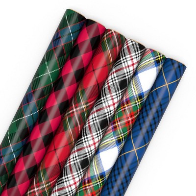 Hallmark Plaid Wrapping Paper with Cutlines on Reverse