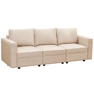 Ainfox 3-Seat Storage Sofa Beige