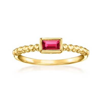 Pure Collection by Ross-Simons 0.30 Carat Lab-Grown Ruby Ring in 18kt Gold Vermeil