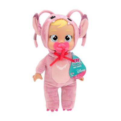 Cry Babies 9.8" Tiny Cuddles Disney Angel Baby Doll Yellow Hair: Articulated Plastic Toy with Purple Eyes