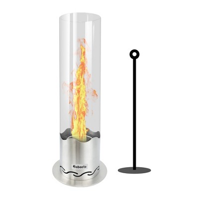15.7" x 5.9" Portable Bio Ethanol Tabletop Fireplace, Modern Ventless Indoor/Outdoor Heater