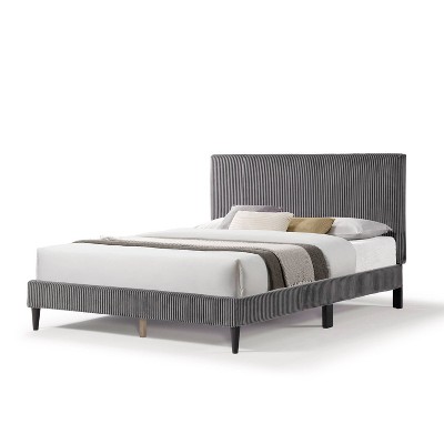 miBasics Beckman Queen Platform Bed Corduroy Upholstered with Removable Cover