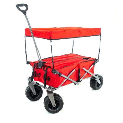 HOMLUX Push or Pull Folding Stroller Wagon with Canopy, 360° Wheels, 150lbs Capacity