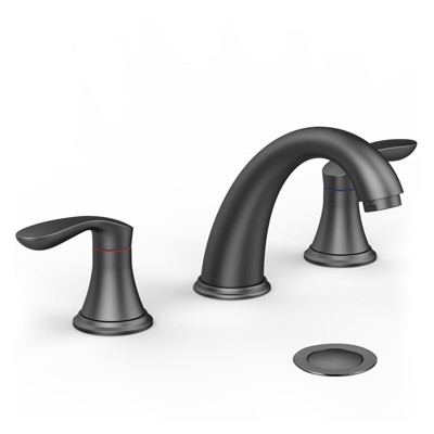 Whizmax Bathroom Faucets for Sink 3 Hole, Faucet for Bathroom Sink, Bathroom Faucet with Pop up Drain and Cold Hot Water Lines