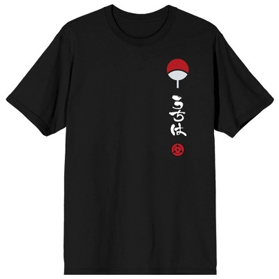Naruto Itachi Artwork Crew Neck Short Sleeve Men's Black T-shirt