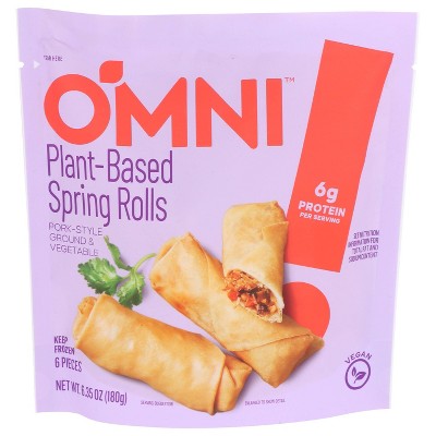 OmniFoods Frozen Vegan Plant Based Spring Rolls Pork-Style - 6.35oz