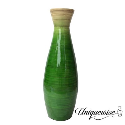 Uniquewise Classic Bamboo Floor Vase Handmade, For Dining, Living Room, Entryway, Fill Up With Dried Branches Or Flowers