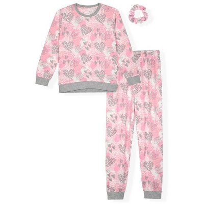 Sleep On It Girls 2-Piece Hacci Pajama Set with Matching Scrunchie