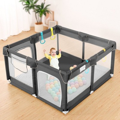 GOTGELIF 50"x50" 4-Panel Baby Playpen Spacious & Secure Portable Playard