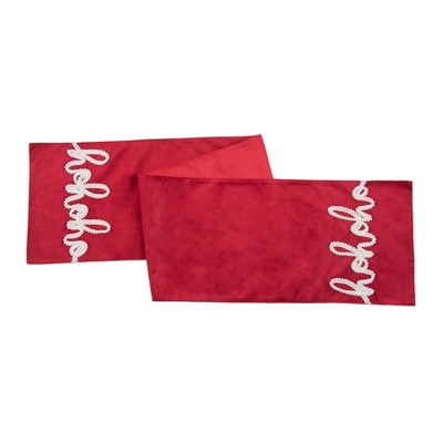 C&F Home Christmas Holiday Red "Ho Ho Ho" Sentiment Table Runner 13" x 68"