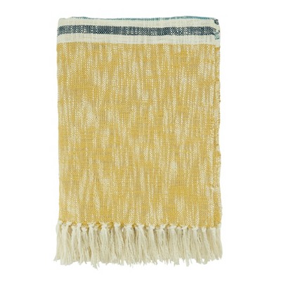 Saro Lifestyle Saro Lifestyle Cotton Throw Blanket With Striped Design, Multi, 50"x60"