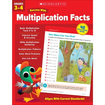Scholastic Success with Multiplication Facts Grades 3-4 Workbook - by  Scholastic Teaching Resources (Paperback)