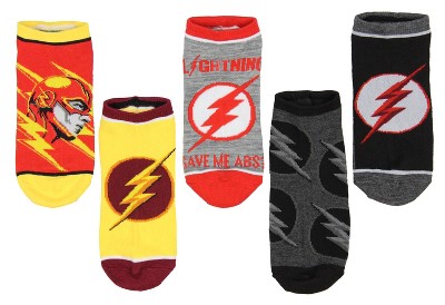 DC Comics The Flash Lighting Logo 5 Pair No-Show Ankle Socks