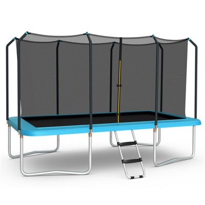 Costway 8 x 14 FT Rectangular Recreational Trampoline W/ Safety Enclosure Net Ladder Outdoor