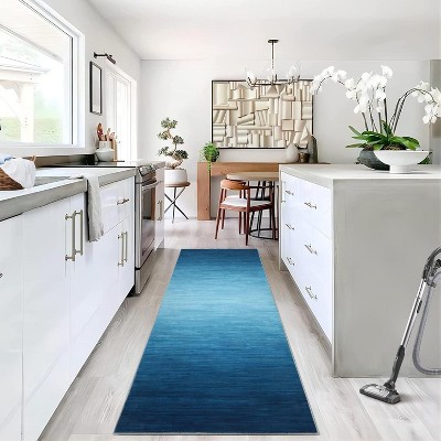 Acekool Washable Area Rug, Modern Geometric Non-Slip Low Pile Stain Resistant Soft Accent Carpet for Living Room Bedroom, Easy Care