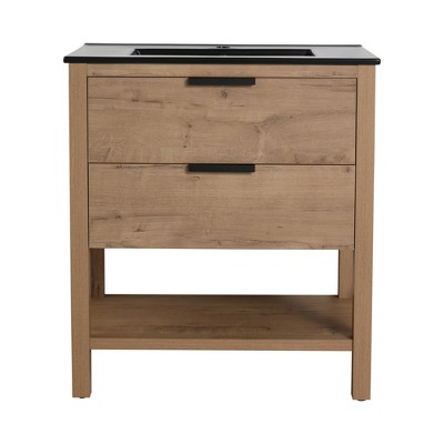 SEVOBAL Bathroom Vanities 30 Inch Freestanding Vanity with Soft Close Drawers for Bathroom, Brown, 30"*18.3"*33.75"