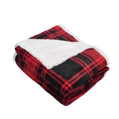 Catalonia Plaid Fleece Throw Blanket, Super Soft Warm Snuggle Christmas Holiday Throws for Couch Cabin Decro, Checkered, 50x60 inches