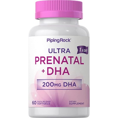 Piping Rock Prenatal Vitamins for Women with DHA and Iron | 60 Softgels